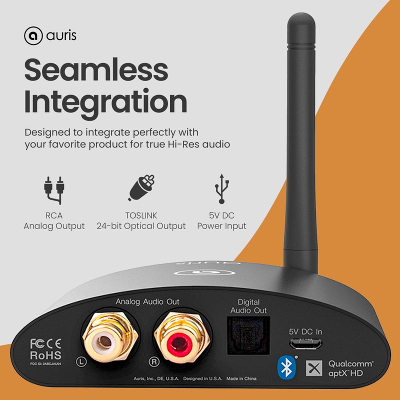 Auris Blume HD Long Range Bluetooth 5.3 Music Receiver Hi-Fi Audio Adapter with Audiophile DAC, LDAC & AptX HD for Home Stereo, AV Receiver or Amplifier - Image 5